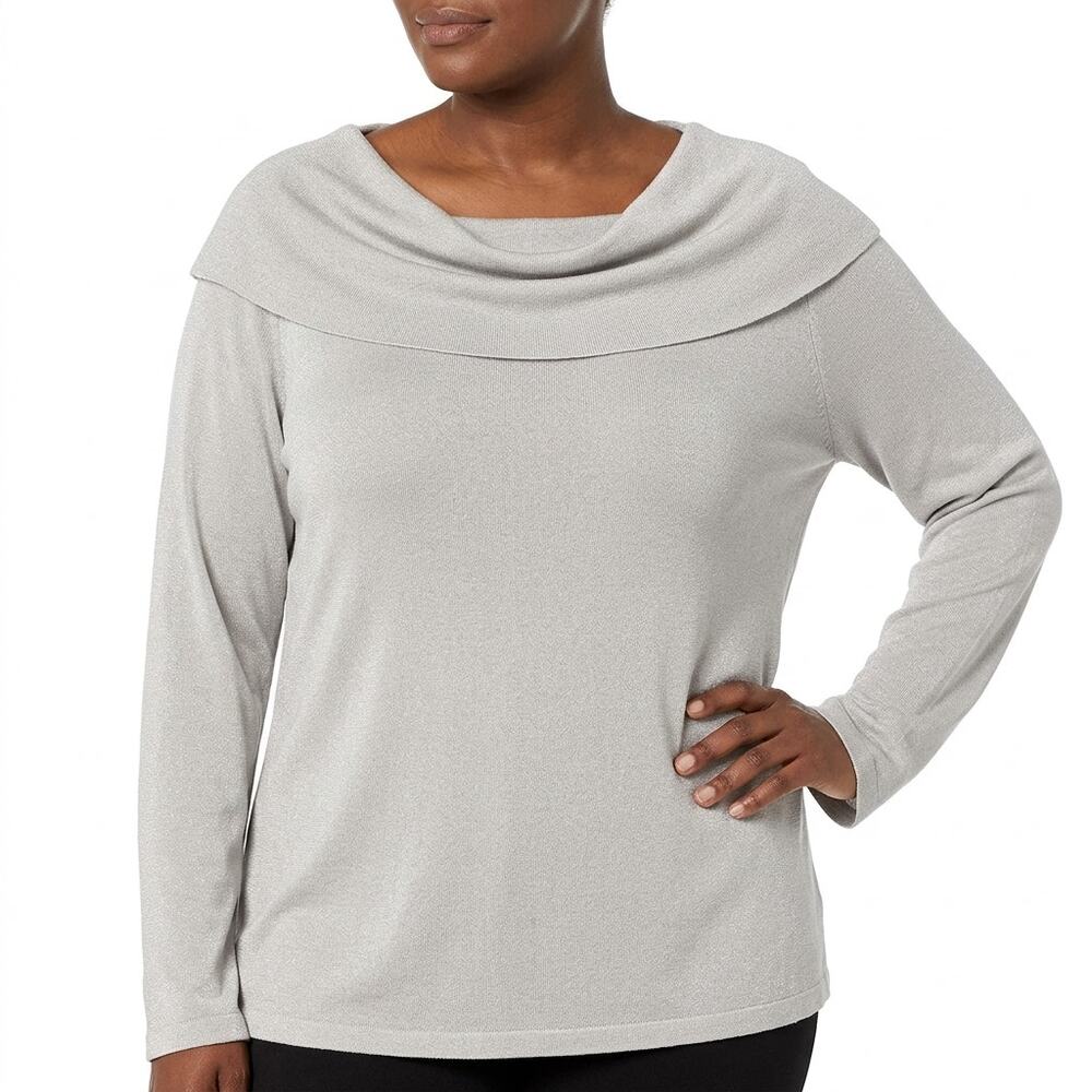 Judith Hart Silk Blend Gray Knit Pullover Sweater Women Plus Women Size 1X